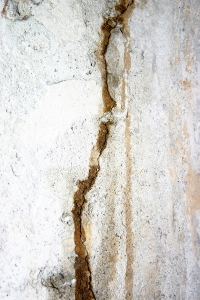 Crack with Moisture in Foundation