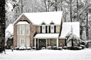 Snowy Brick House