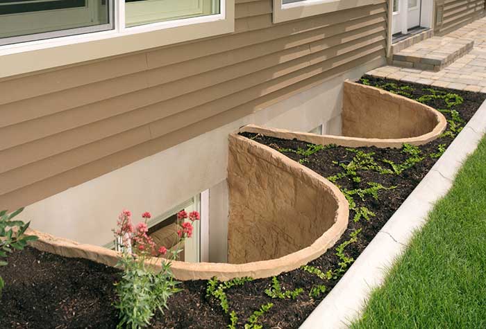basement egress window wells outside