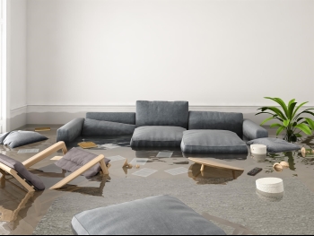Flooded Living Room in Maryland