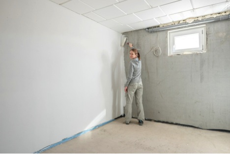 repainting flooded basement walls