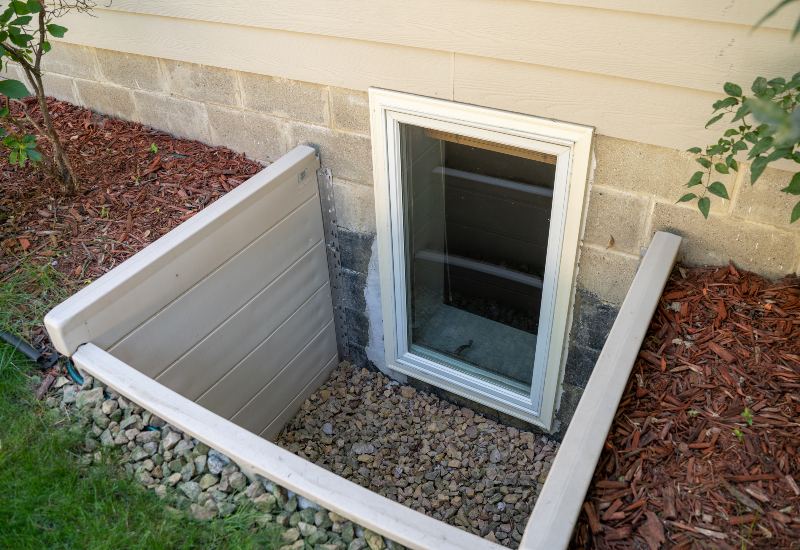 Egress Window Being Installed in a Basement for Home Safety in Maryland