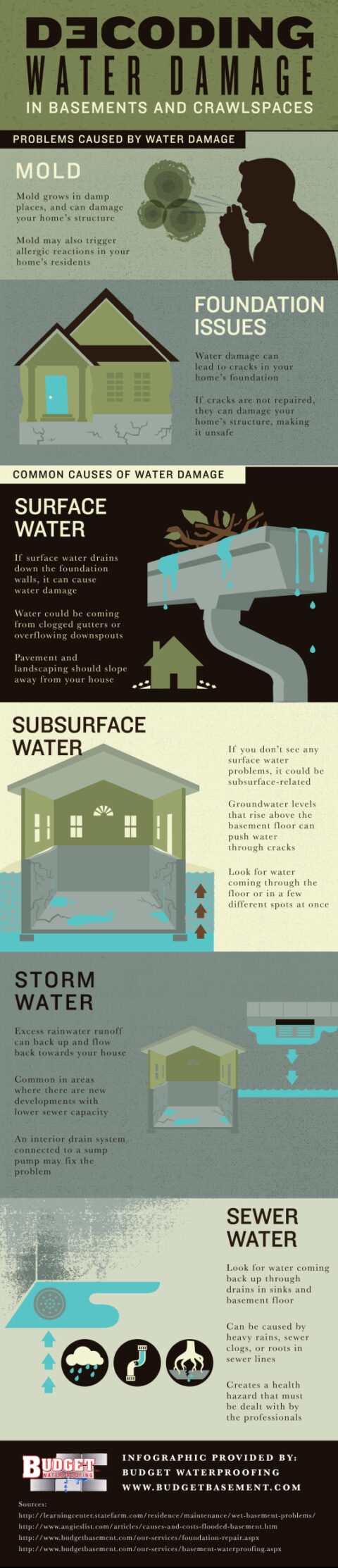 Infographic for Common Causes and Effects of Water Damage in Maryland